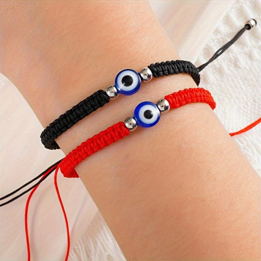 2-Pack Evil Eye Adjustable Friendship Bracelets