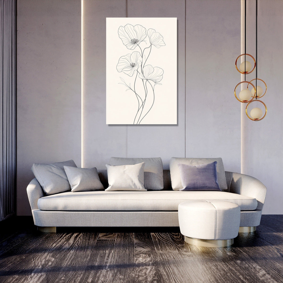 Ethereal Blossom Line Canvas