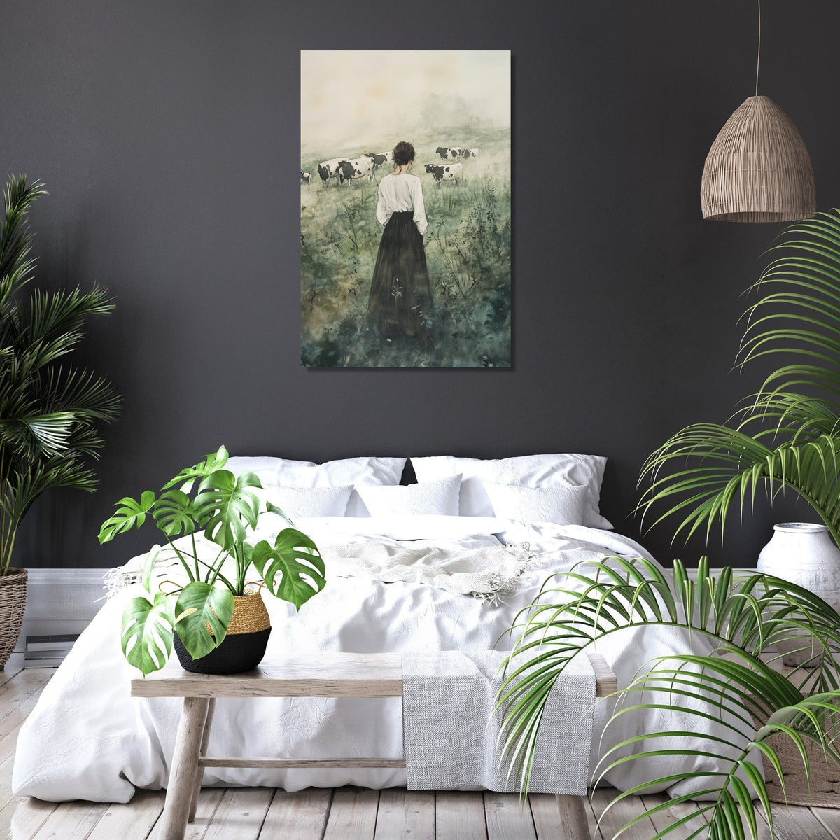 Grazing Cows Canvas