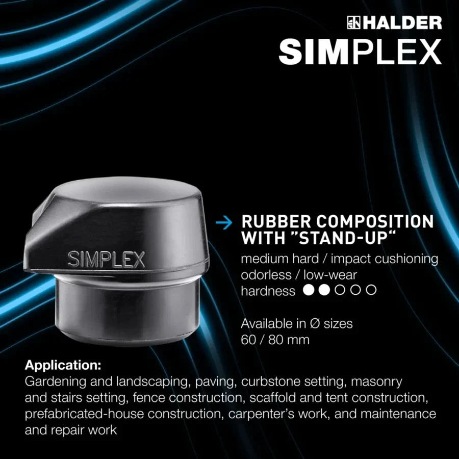 Halder Simplex soft-face mallet, cast iron housing - "Stand-Up" / Superplastic