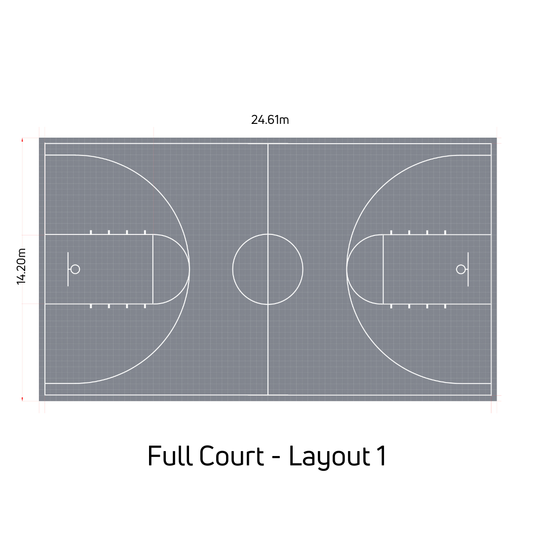 Basketball Court System - Full Court | Includes Court Markings