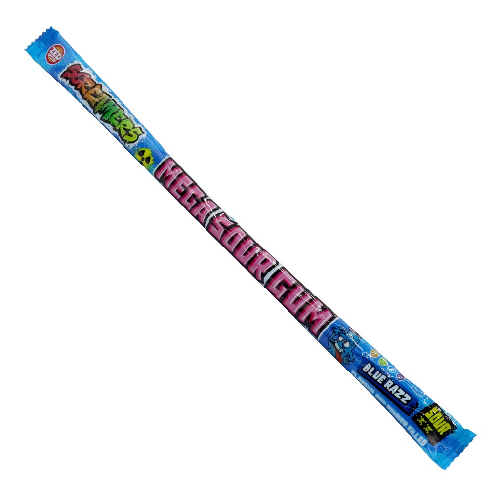 Screamers Mega Sour Blue Razz Gum Pack