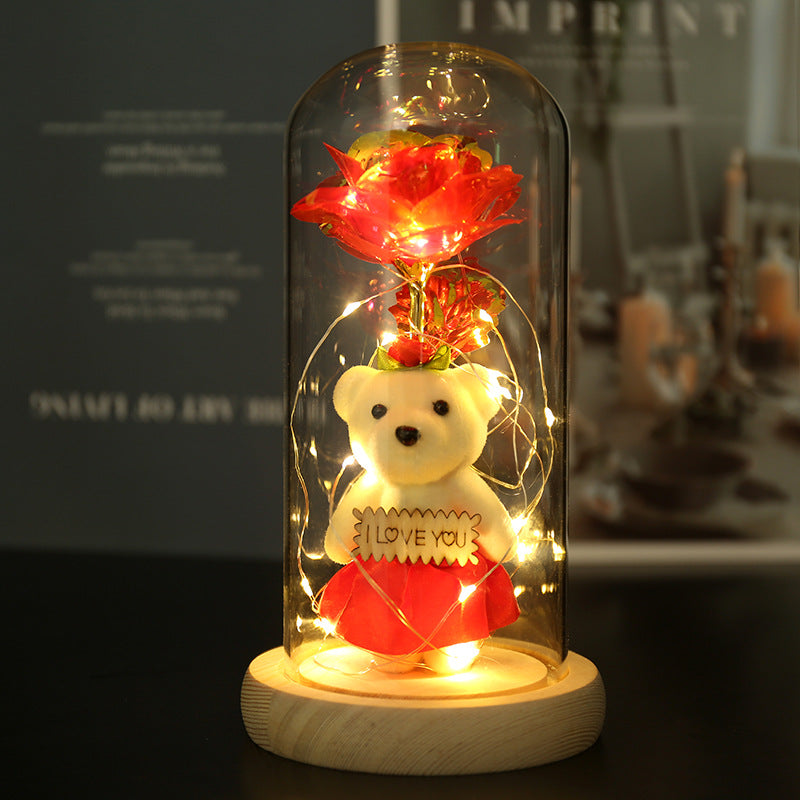 Colorful 24k Gold Foil Flower Color GoldWith Lights Christmas Gift