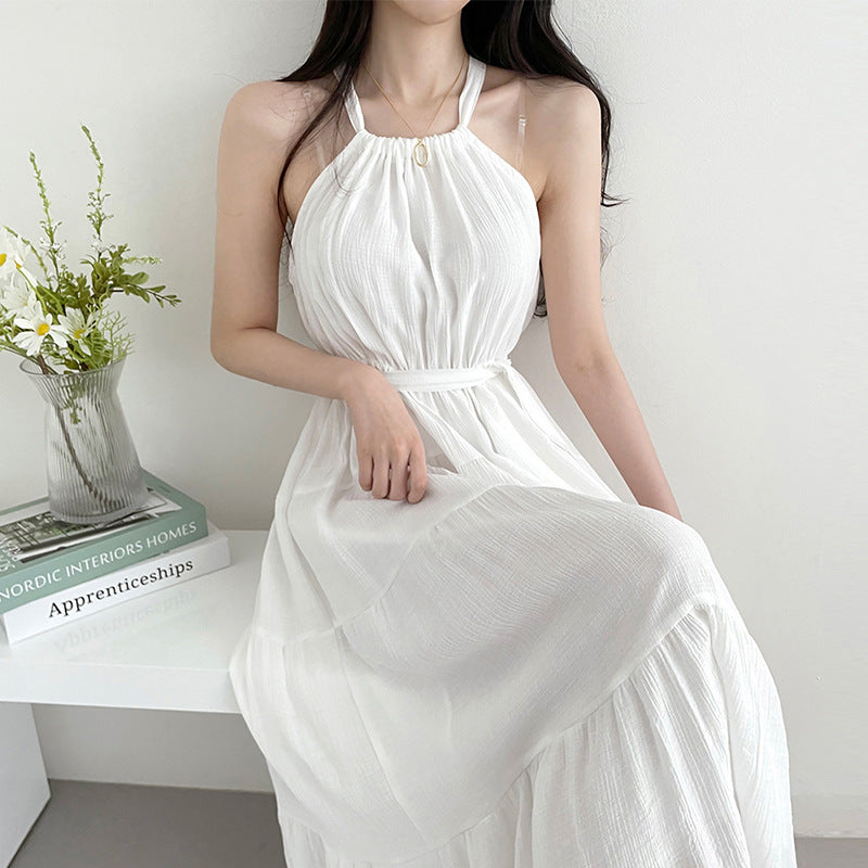 Fashion Halter Mid-length Dress Women