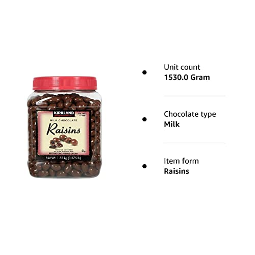 KIRKLAND SIGNATURE fuqUUZ Milk Chocolate, Raisins, 54 Ounce