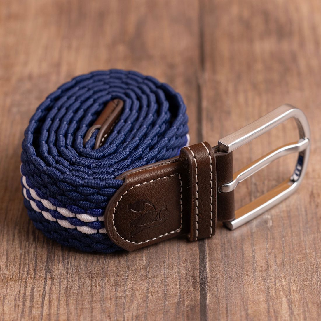 Woven Belt - White Fine Stripe