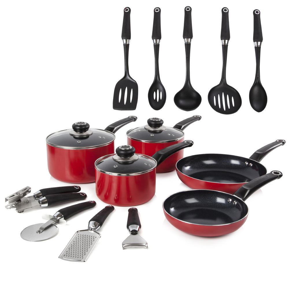 Morphy Richards 14 Piece Cookware Set in Red