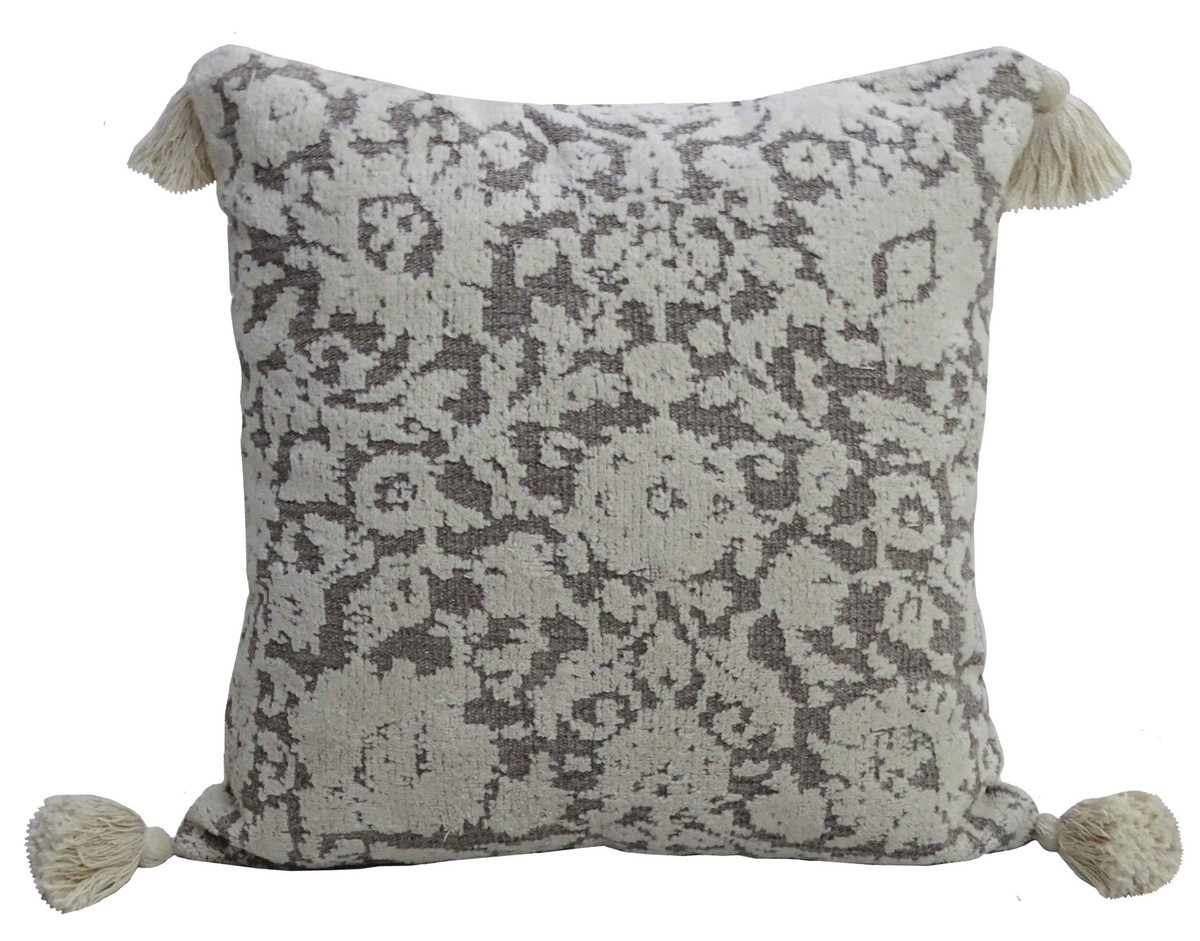 Throw Pillow with Tassels 20" x 20" Insert Included