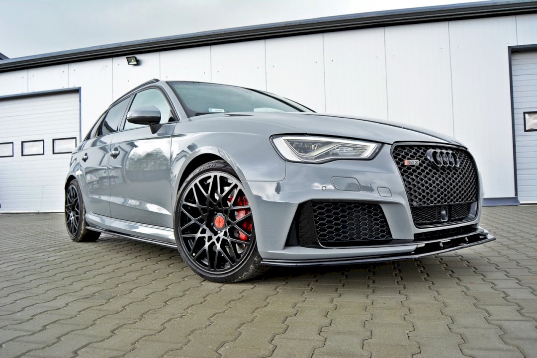 Maxton Design - Aftermarket  FRONT SPLITTER V.2 AUDI RS3 8VA SPORTBACK PRE-FACELIFT (2015-2016)