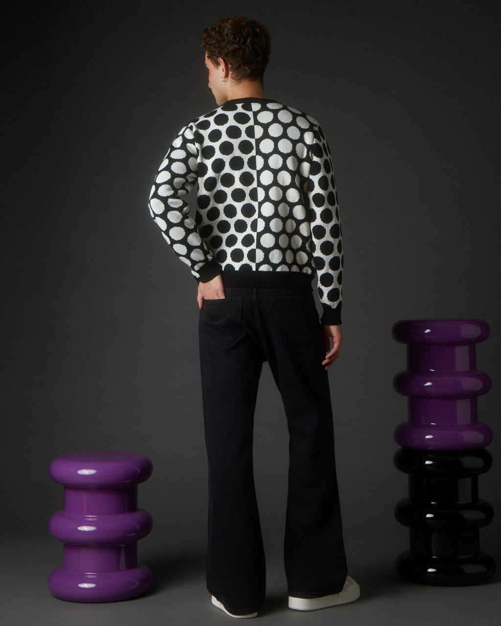 Reversed Circles Wool & Cashmere Jumper Black