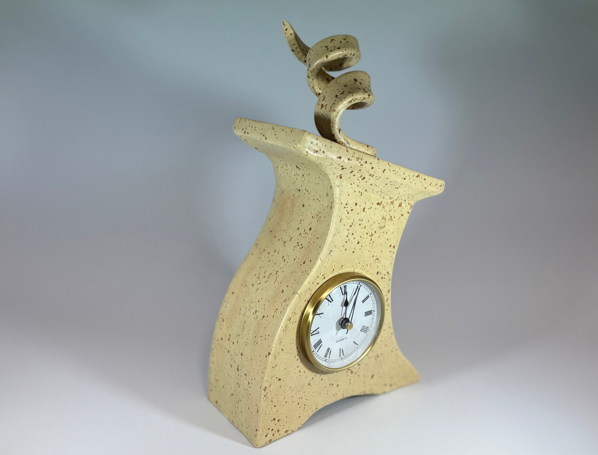 Ceramic Mantel Clock with Enclosed Face