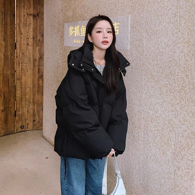 Loose Thick Drawstring Warm Coat Tide