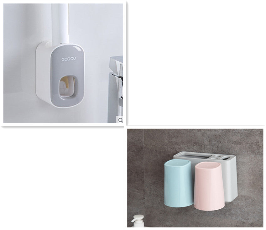 Wall-Mounted Toothpaste Dispenser - Bathroom Accessory Set