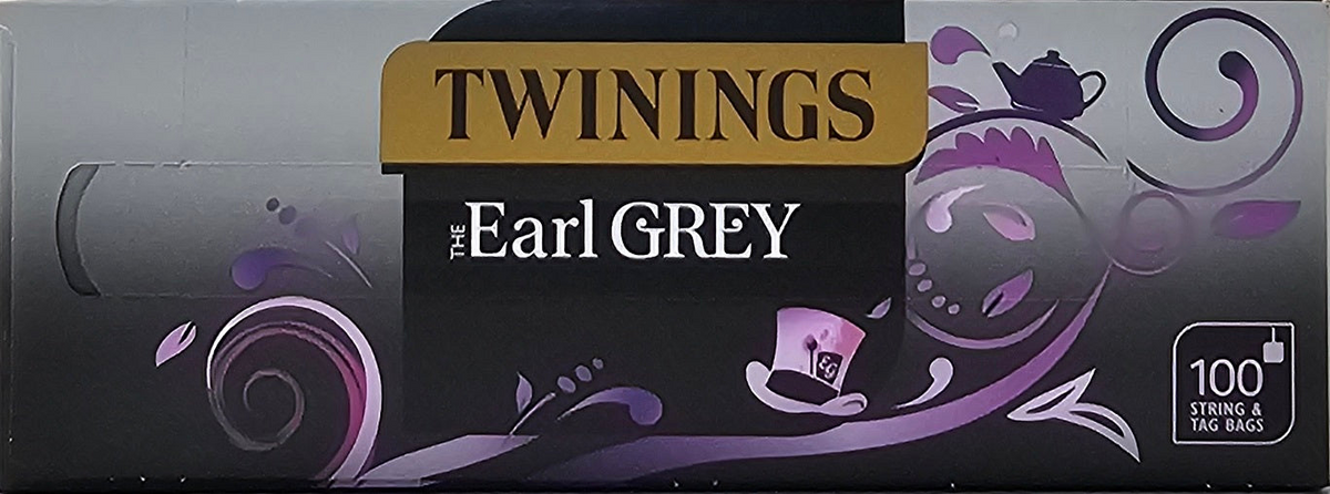 Twinings Earl Grey String & Tag Tea Bags Sachets One Full Pack Box x100 Servings