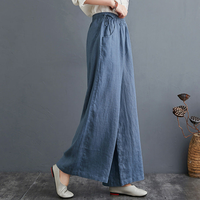 Spring And Summer Art Cotton Linen Pants Loose Plus Size