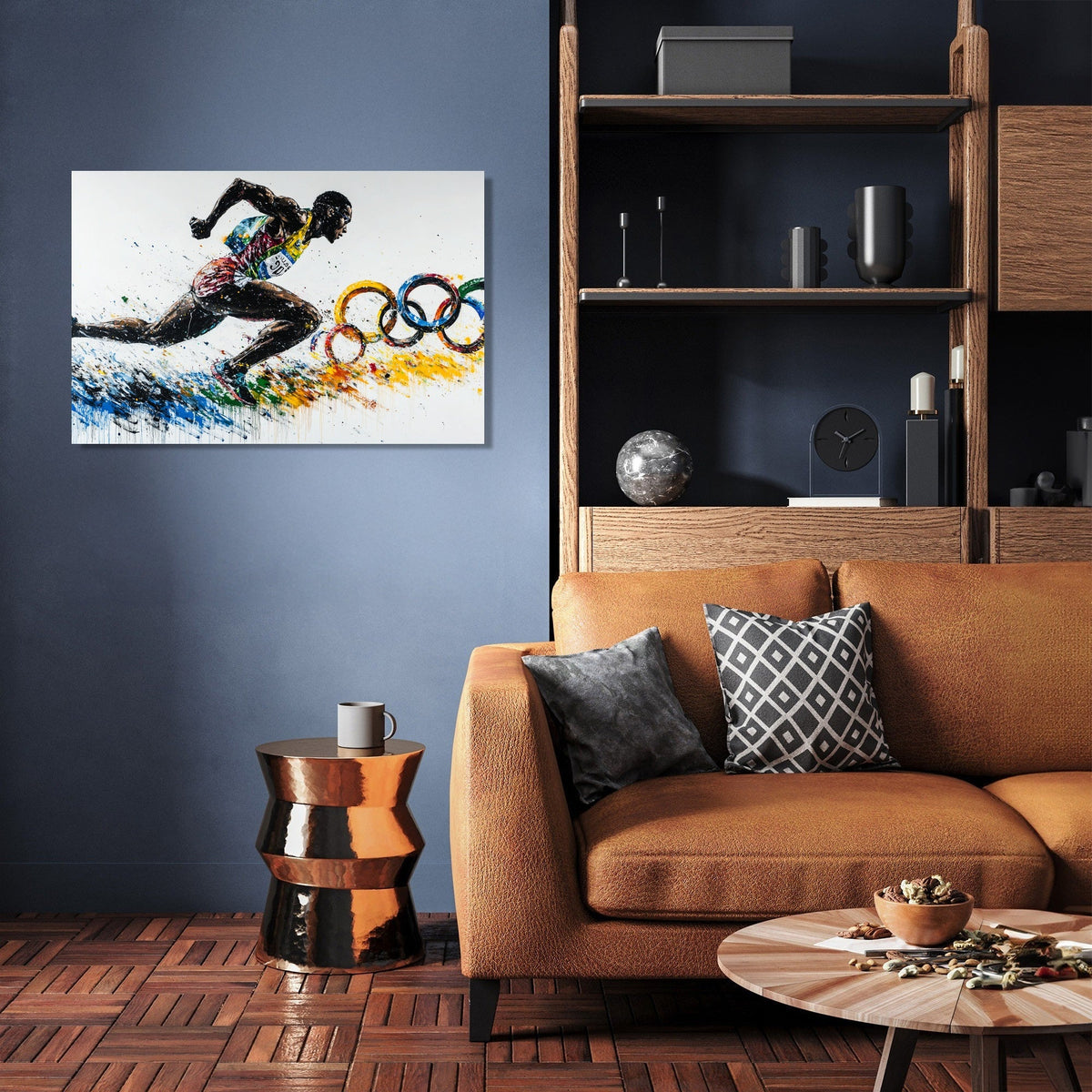 Olympic Runner Graffiti Canvas