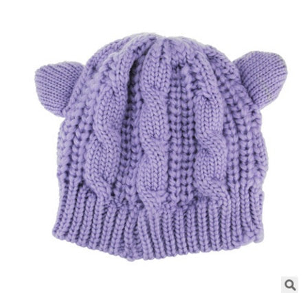 Knitted Cat-Ear Winter Beanie Hat
