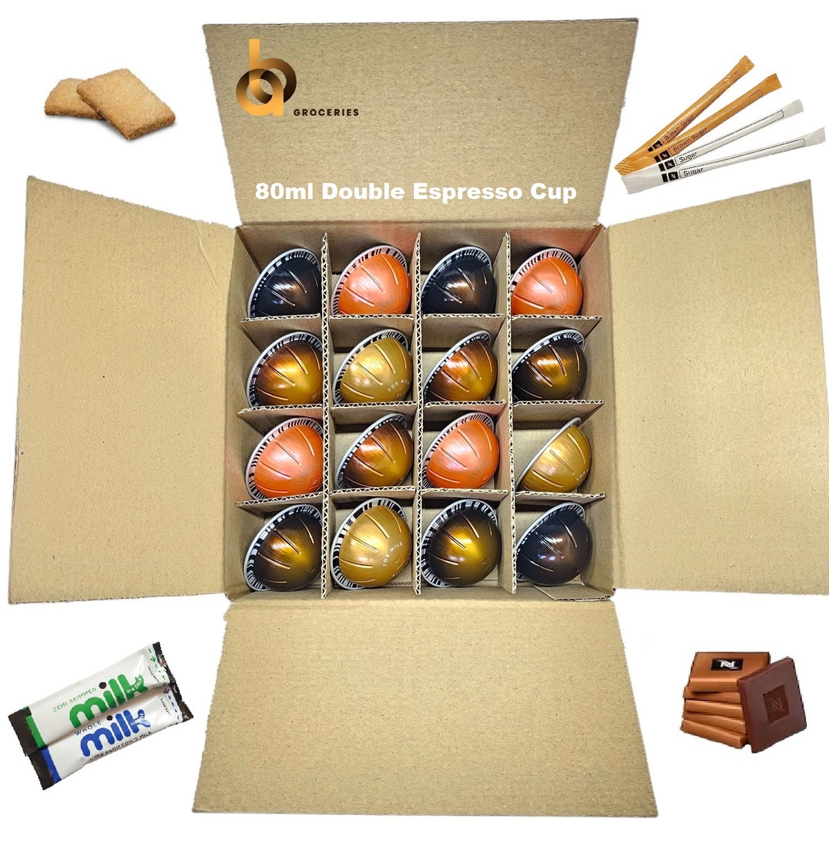 Nespresso VERTUO Coffee Machine Capsules Taster Set Various Flavours Selection in Compartment Box