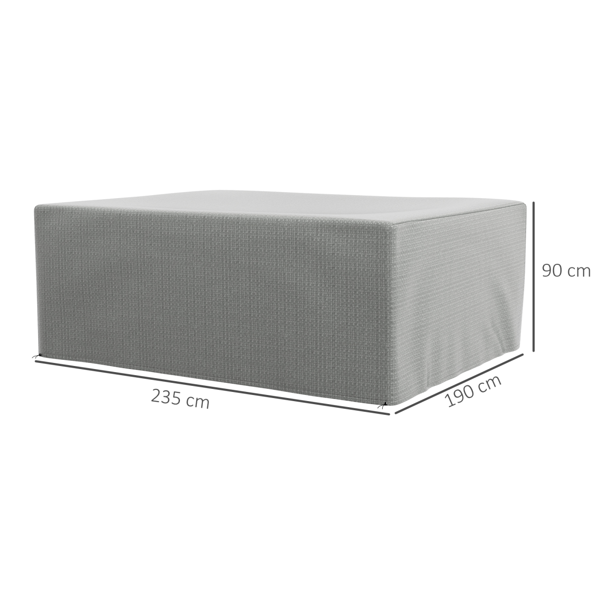 Outsunny 235x190x90cm Large Patio Set Outdoor Garden Furniture Cover Grey