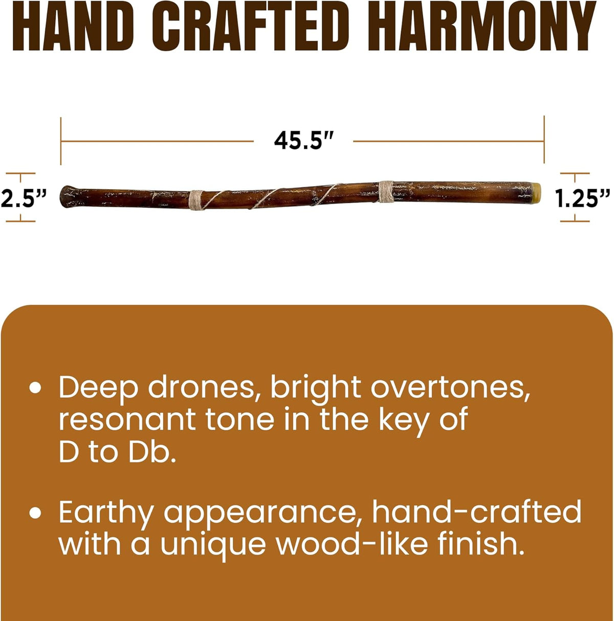 Didgeridoo Hand Fired Modern Beeswax Mouthpiece Easy Play World Percussion USA