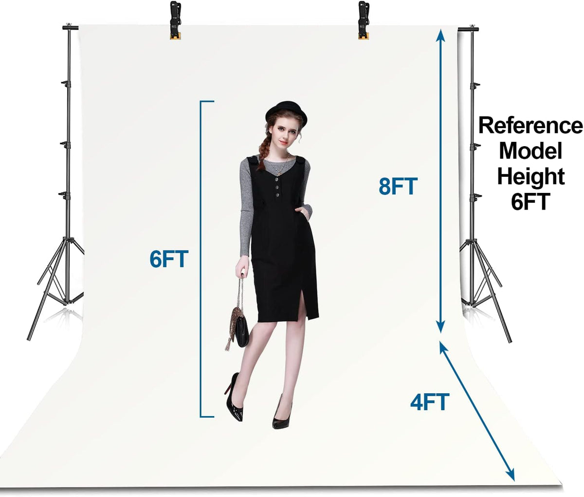 Backdrop Stand Kit 10x8.5ft Frame Only with Clamps Carry Bag Photo Studio EMART
