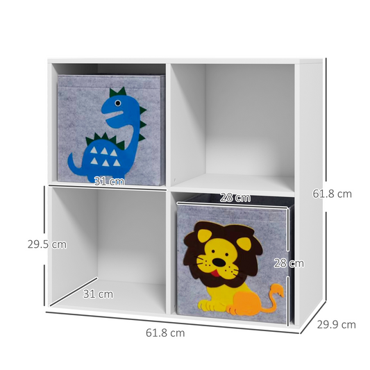 ZONEKIZ Toy Organiser with Two Non-Woven Fabric Drawers for Bedroom - White