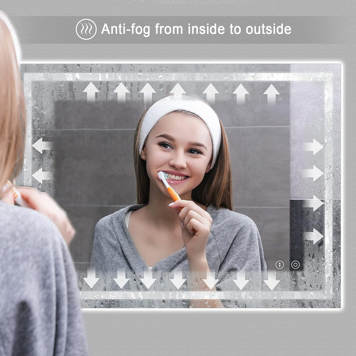 LED Bathroom Mirror Backlit Dimmable 3 Color 500x700mm Demister Dripex
