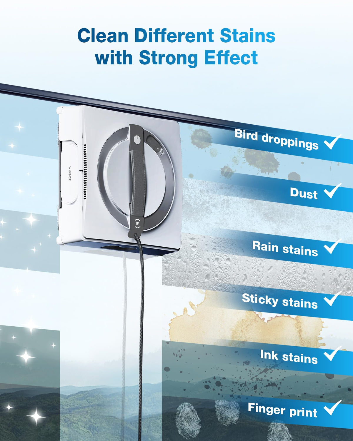 ECOVACS Window Cleaning Robot Glass Cleaner Edge Cleaning Spray System