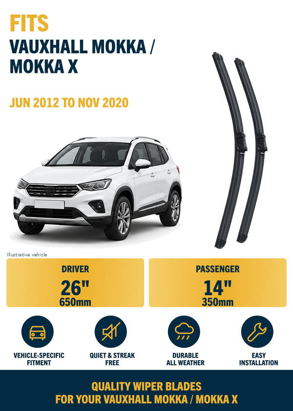 Vauxhall Mokka / Mokka X SUV Front Wiper Blades | Jun 2012-Nov 2020