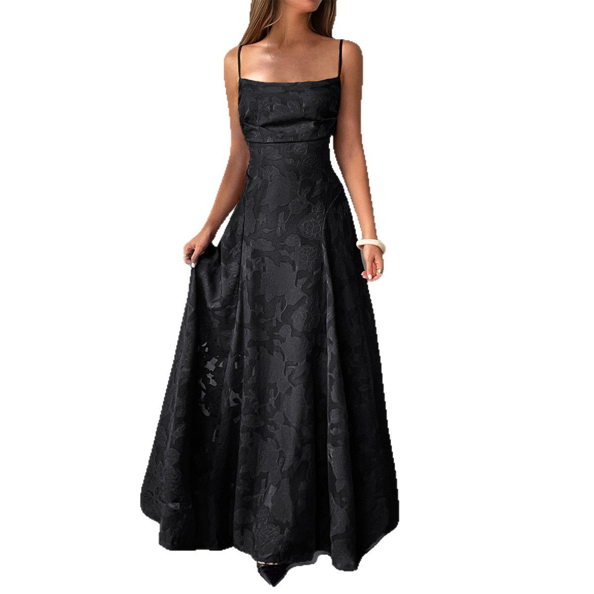 Elegant Vacation Strapless Maxi Dress Floral-print Dress