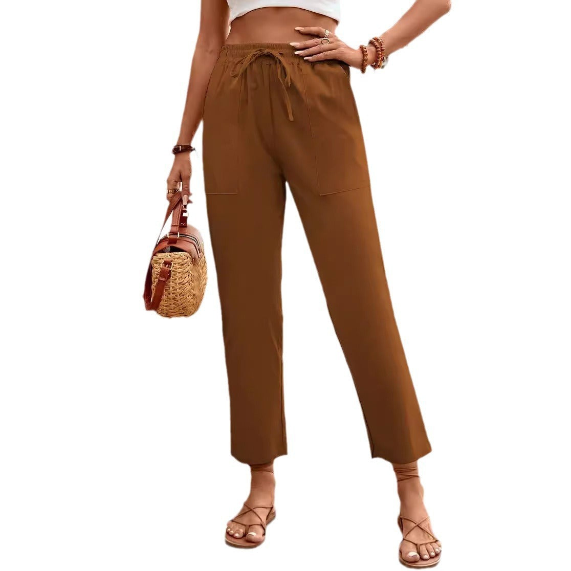 Women's New Lace-up Drawstring Loose Casual Pants