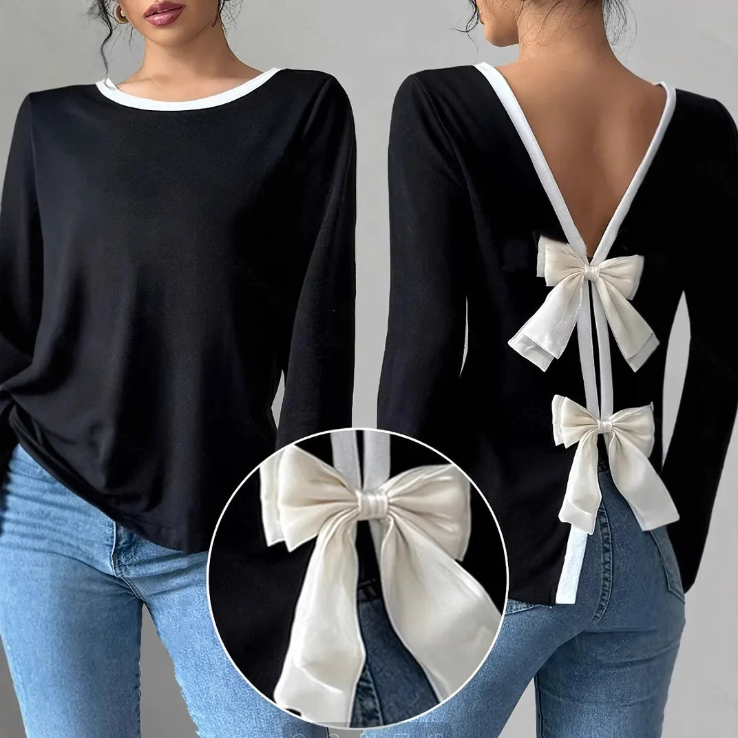 Women's Round Neck Long Sleeve Base Layer Top - Crew Neck Knit T-Shirt