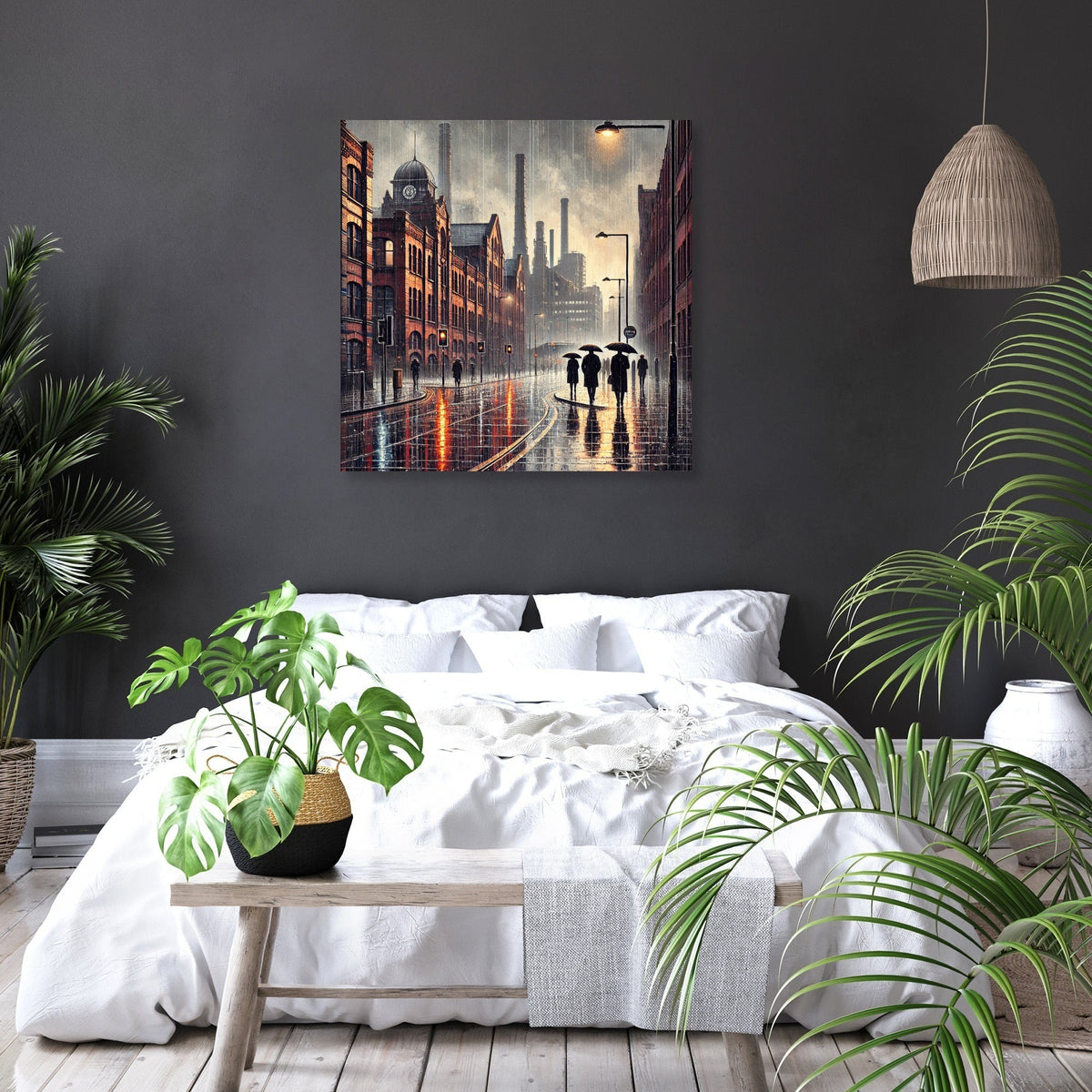 Industrial Rainfall Manchester Canvas