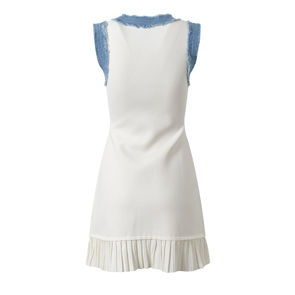 Spring And Summer New Patchwork Contrast Color Burr Dress