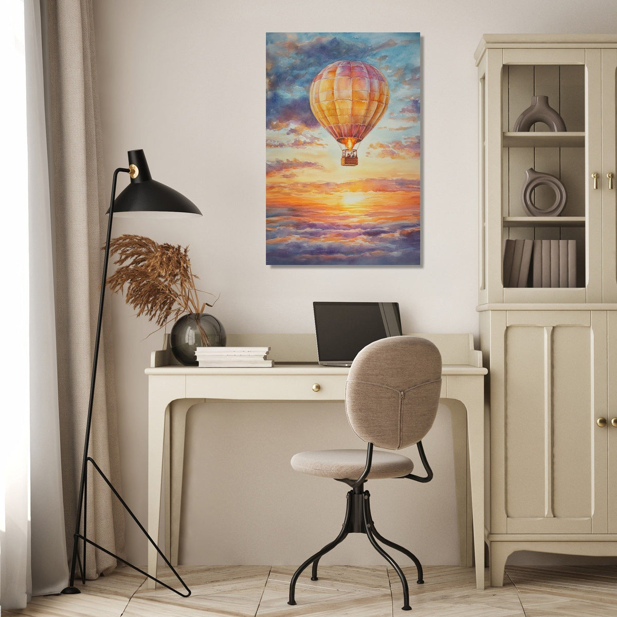 Nostalgic Sunset Balloon Canvas