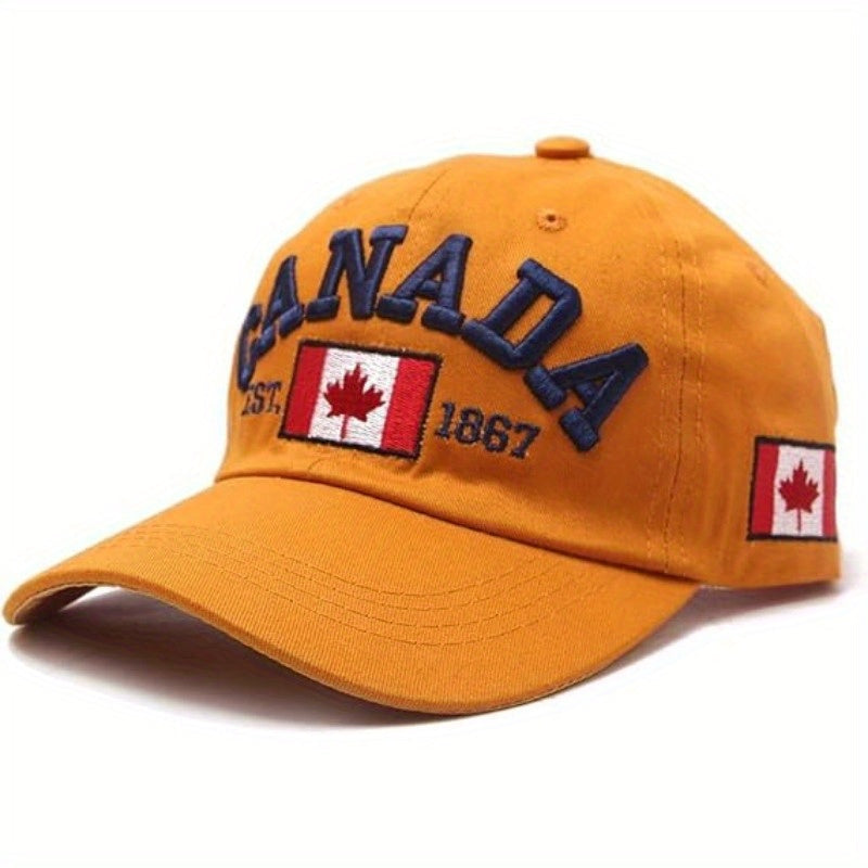 Maple Leaf Baseball Adjustable Unisex Golf Hat with Canada Design