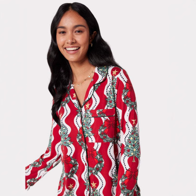 Christmas Printed Long-sleeved Trousers Autumn Ladies Home Leisure Suit