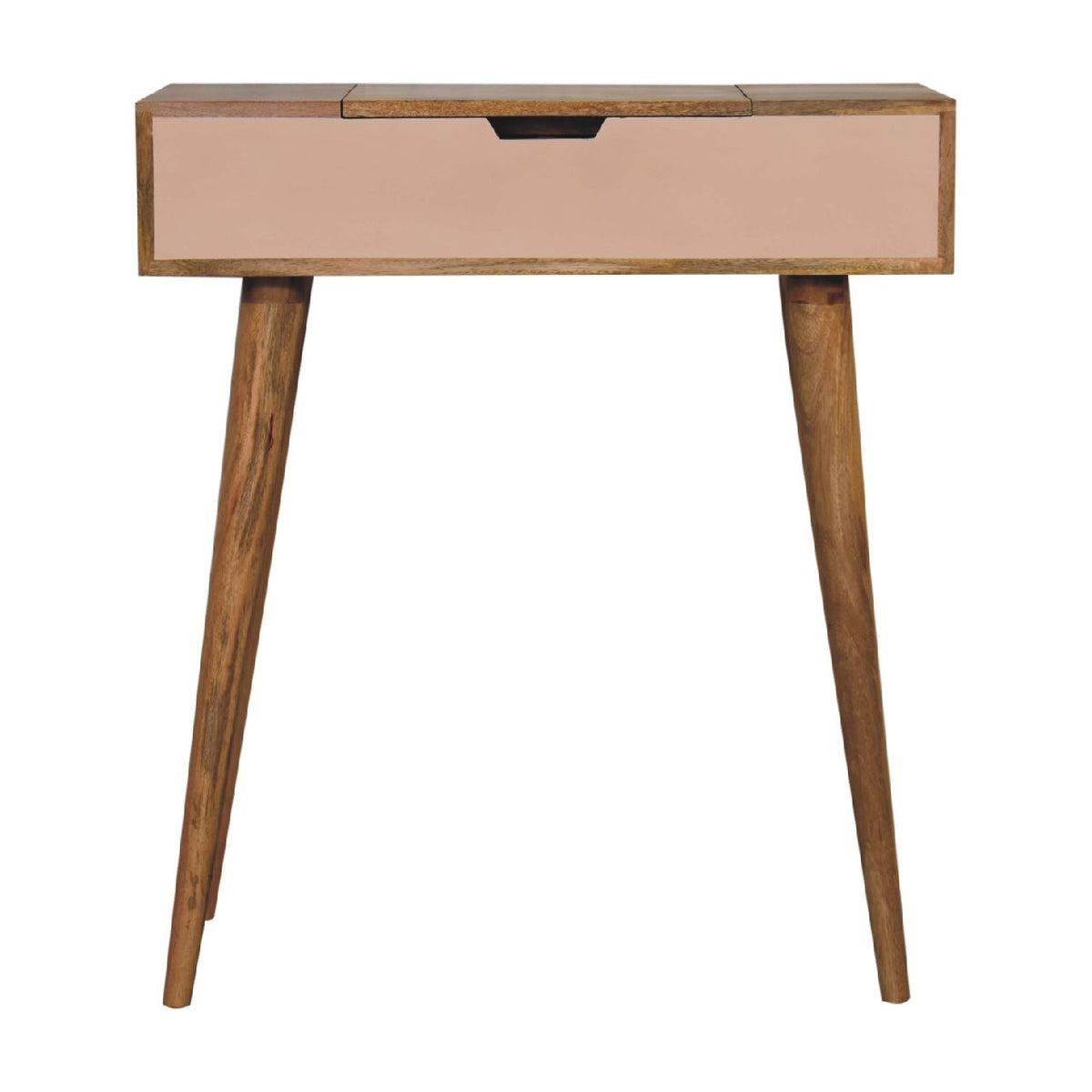 Artisan Mini Blush Pink Dressing Table with Foldable Mirror
