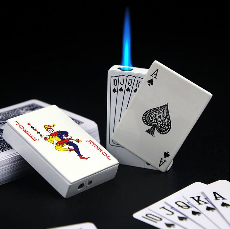 Poker Card Metal Windproof Straight Forward Creative Personalized Lighter