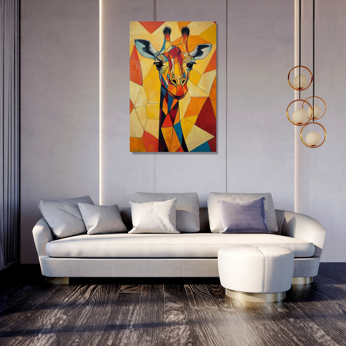 Geometric Giraffe Canvas