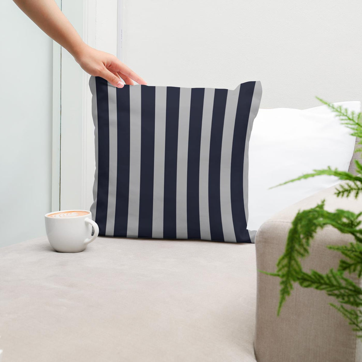 Symmetric Stripes Cotton Cushion