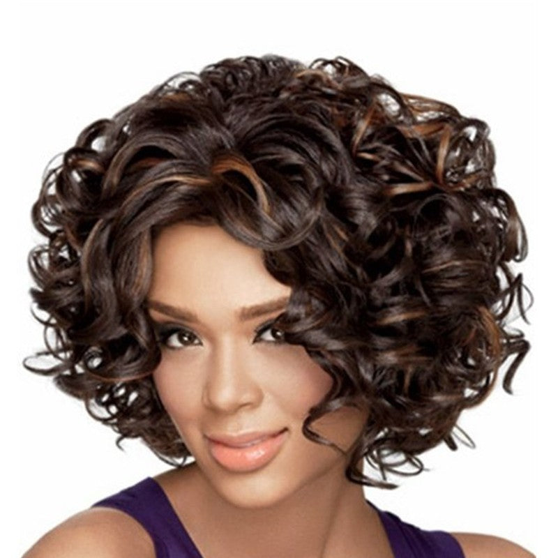Women's Short Curly Wig Set