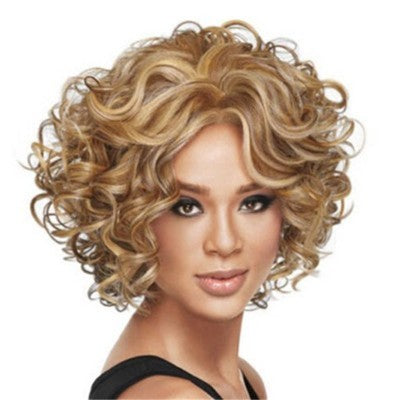 Women's Short Curly Wig Set