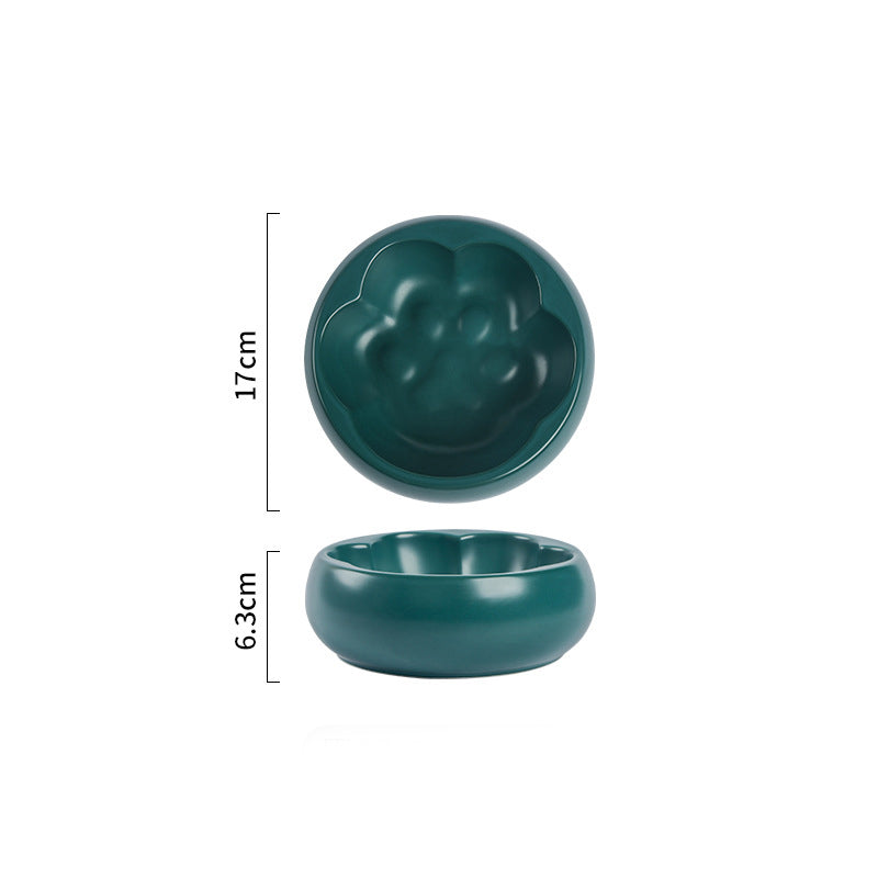 Ceramic Cat's Claw Anti-overturning Pet Bowl
