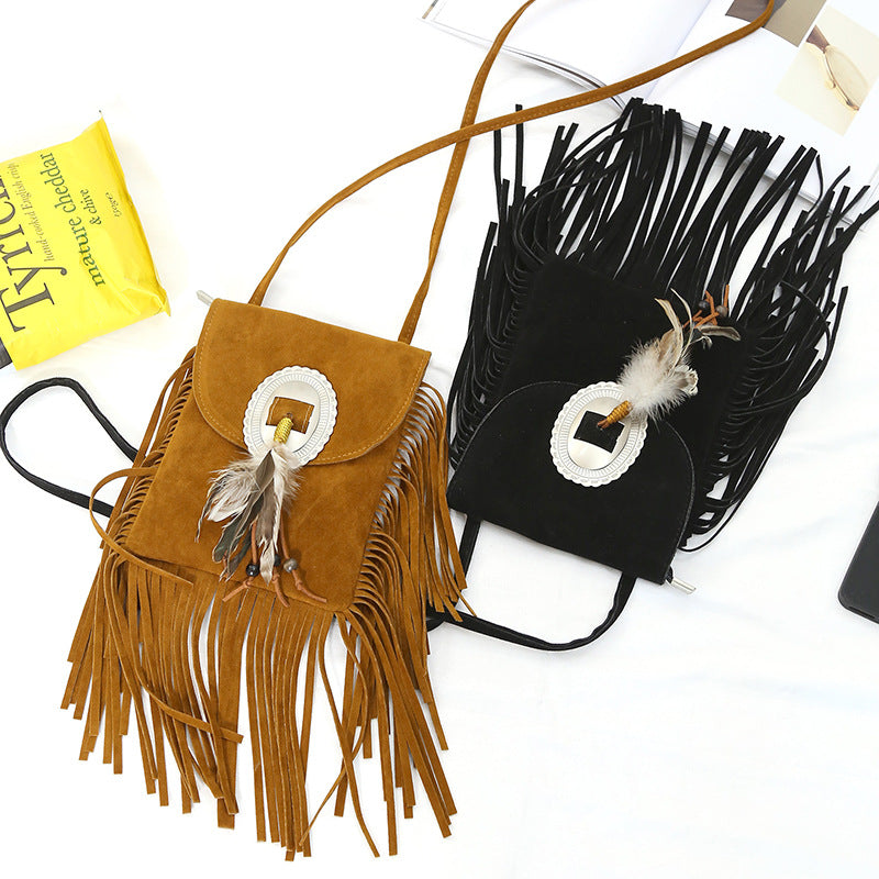 Golden tassel One Shoulder Messenger Bag