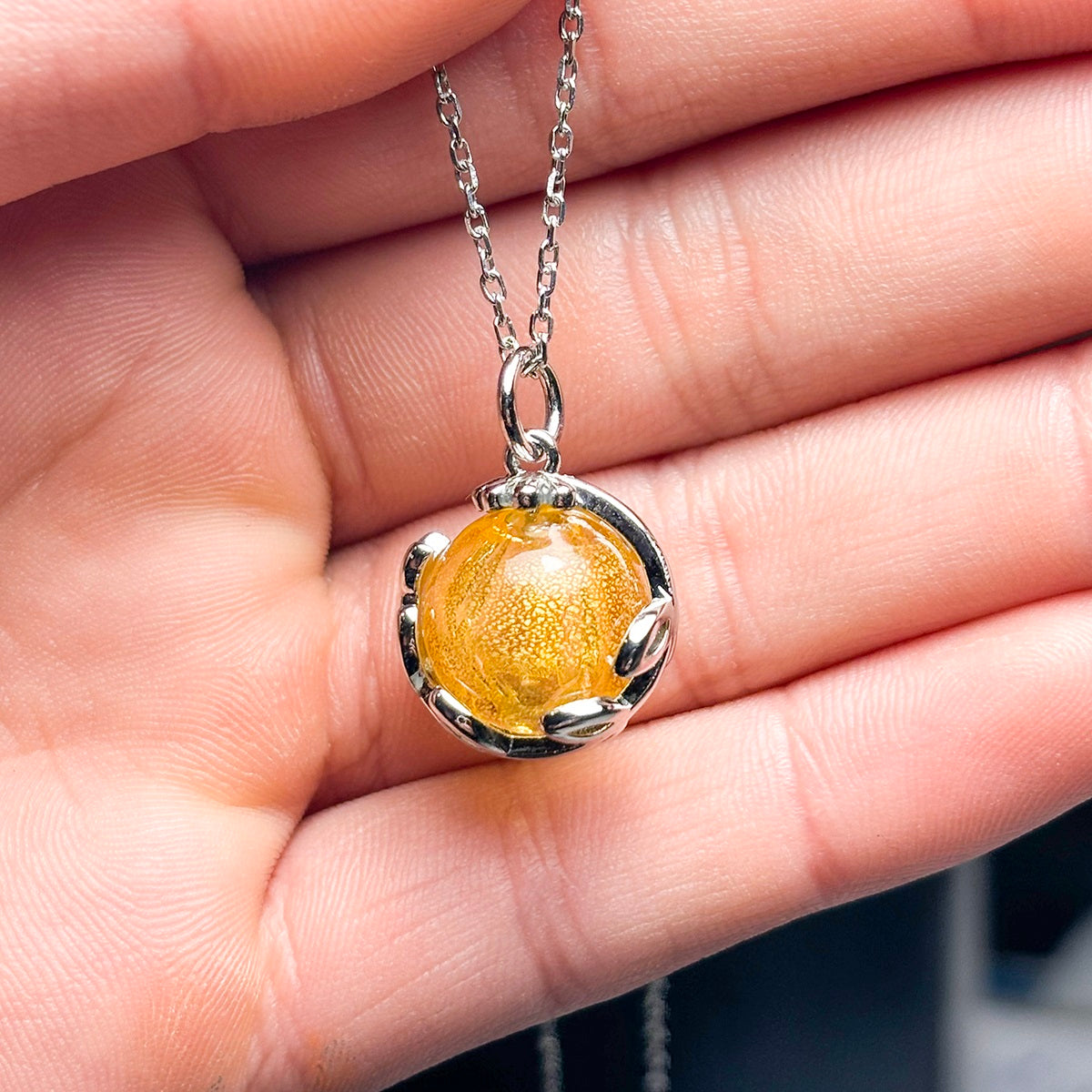 Planet Murano Aroma Necklace - Jovian Gold | Energy & Healing | Diffuse on the go | Gift For her