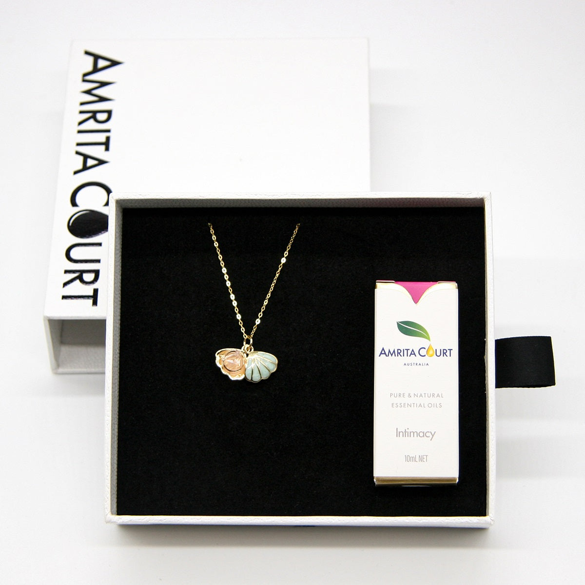 Green Shell Murano Aroma Necklace - Paradise Peach | Energy & Healing | Diffuse on the go | Sterling Silver Gift