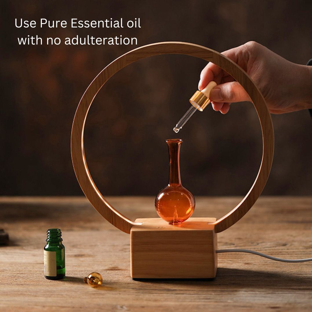 LUNA Eco-Friendly Nebuliser | Ringlight Waterless Aroma Diffuser | No Plastics Pure Essential Oil Diffusing