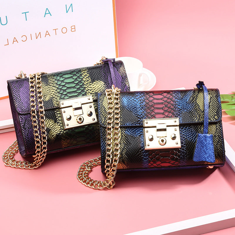 Lock chain small square bag