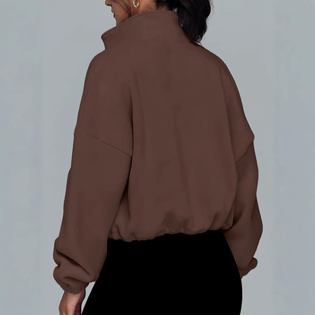 Loose Lapel Cardigan Zipper Sweater